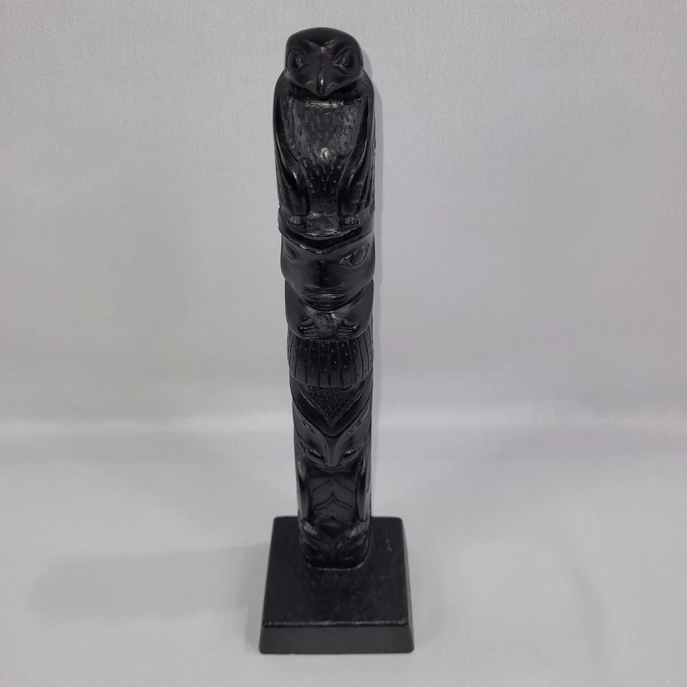 Boma Vintage 10" Totem Pole Resin Statue Canada Native First Nation Art